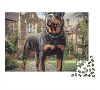 Rottweiler British Manor 1000 Piece Jigsaw Puzzle Jigsaw Puzzle for Adults Night Relax Focus Home Decor 38x26cm/1000pcs
