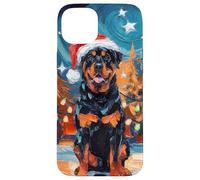 Rottweiler Christmas Art Aesthetic Dog Case for iPhone 15 Plus