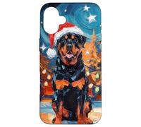 Rottweiler Christmas Art Aesthetic Dog Case for iPhone 16 Plus