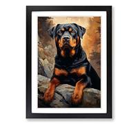 Rottweiler Classicism No.2 Framed Print | A2 Black Framed Wall Art | Ready to Hang | Modern Nature Picture | Living Room Bedroom Lounge Office