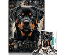 Rottweiler Collage Adult Puzzles 1000 Pieces,Help The Brain Exercise Addictive Toys to Cultivate Patience Parent-child Interaction (50x75cm)