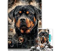 Rottweiler Collage Jigsaw Puzzles for Adults Teenagers Jigsaws Puzzle,Challenging To Complete But Fun And Humorous Birthday Present,Gifts,Wall Art (38x26cm)