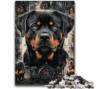 Rottweiler Collage Jigsaw Puzzles for Teenagers 1000 Piece Puzzle,Game Toys Every Piece Is Unique - Challenging Family Fun Game (38x26cm)