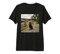 Rottweiler Country Path Farm Gate Guard Scene Premium T-Shirt