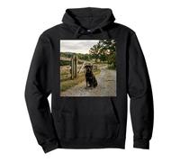 Rottweiler Country Path Farm Gate Guard Scene Pullover Hoodie