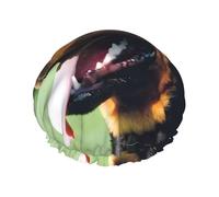 Rottweiler Dog (1) Print Shower Cap for Women & Men â€“ Reusable Double-Layer Bath Hair Cap with Elastic Strap One Size