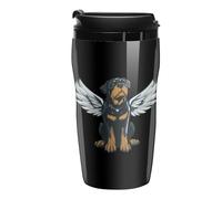 Rottweiler Dog Angels-Wings Coffee Mug Double Wall Travel Tumbler with Lid Tea Cup for Hot/Ice Drinks 250ml