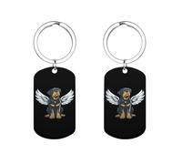 Rottweiler Dog Angels-Wings Cute Keychain Metal Key Ring Keychains Bag Purse Pendant Charms for Women Men