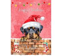 Rottweiler Dog Art Christmas Card for Nanna - Xmas Card for Her Female Dog Pet