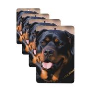 Rottweiler dog Car Air Fresheners Cards Set of 4 Pieces Personalized Car Fresheners Gifts for Men Women Auto Aromatherapy Tablets Hanging Scented Cards for Wardrobe Bathroom