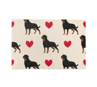 Rottweiler Dog Colorful HeartWooden Jigsaw Puzzle Puzzles for Adults 1000 Pieces