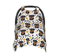 Rottweiler Dog Cute Print Baby Car Seat Covers, Breathable Nursing Cover Breastfeeding Cover, Stroller Covers, Multi-use Infant Carseat Canopy, Baby Boys Girls Newborn Essentials
