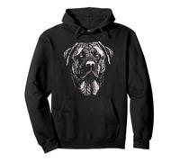 Rottweiler Dog Drawing Sketch Stencil-Style Artwork Rotty Pullover Hoodie