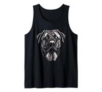Rottweiler Dog Drawing Sketch Stencil-Style Artwork Rotty Tank Top