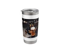 Rottweiler Dog Drinking Beer Smoking Animal Meme Men Woman Stainless Steel Insulated Tumbler