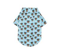 Rottweiler Dog Faces on Light Blue Summer Dog Shirt Vest Button Up Breathable Cool Pet Polo Shirt Puppy Sweatshirt Perfect for Everyday Wear, and Photoshoots 2XL
