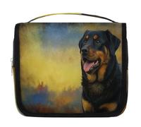 Rottweiler Dog Hanging Toiletry Bag Travel Wash Bag Cosmetic Makeup Accessories Organizer Waterproof Shower Bag Beauty Pouch for Women Girls Kids Animal Dog Pattern Gift