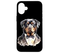 Rottweiler Dog in Tuxedo Case for iPhone 16 Plus
