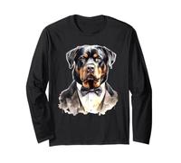 Rottweiler Dog in Tuxedo Long Sleeve T-Shirt