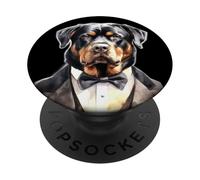 Rottweiler Dog in Tuxedo PopSockets Adhesive PopGrip