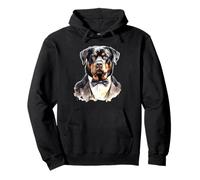 Rottweiler Dog in Tuxedo Pullover Hoodie