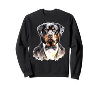 Rottweiler Dog in Tuxedo Sweatshirt
