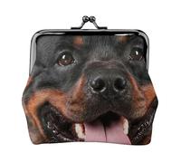 Rottweiler Dog, PU Leather Coin Purse, Small Wallets, Change Pouch with Kiss Lock Clasp Buckle, Change Purse