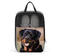 Rottweiler Dog Shoe Bag Travel Shoe Organizer Water-Resistant Shoe Pouch with Zipper Sneaker Dust Bag, gray, One Size, Modern