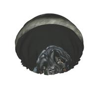 Rottweiler Dog,Shower Cap Nightcap Double Layer Waterproof Elastic Bath Cap Reusable Hair Cap