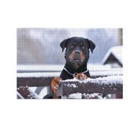 Rottweiler Dog Snow Collar EyesWooden Jigsaw Puzzle Puzzles for Adults 1000 Pieces