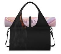 Rottweiler Dog Sports Duffle Bag with Shoe Compartment Funny Dog Weekend Overnight Bags Tote Cabin Luggage Bag for Gym Yoga Travel