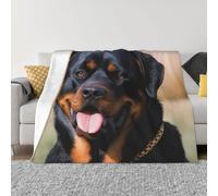 Rottweiler Dog Throw Blanket for Couch Fuzzy Plush Lightweight Throws Super Soft Flannel Blankets for Bed Warm Cozy Microfiber Blanket for Sofa Office Travel All Season Blankets 50"x40"