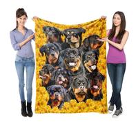 Rottweiler Dog Throw Blanket,Rottweiler Gifts for Dog Lovers,Soft Flannel Blanket Throw,Gift for Women Kid Girls Halloween Christmas 60"x80"