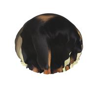 Rottweiler Dog Waterproof Reusable Shower Cap For Women - Elastic Hair Cover For Bath, Spa, Travel & Daily Use