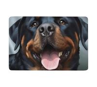 Rottweiler Dogs Tongue Head Area Rug Washable Floor Rugs Non-Slip Living Room Carpet Soft Washable Bedroom Rugs Modern Coral Bath Mat for Room Office Nursery