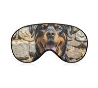 Rottweiler Dogs Tongue Head Blackout Sleep Eye Mask, Ventilated Fabric, Adjustable Wearing Style, Zero Pressure Sleeping Mask Soft Skin Friendly Eyeshade for Women Men