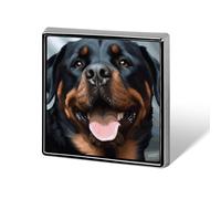 Rottweiler Dogs Tongue Head Button Pin Funny Cute Brooch Pins Personalized Square Lapel Pin Badges Alloy Pinback Button Badge Novelty Backpack Pins for Jackets Hat Bags Chrismas Birthday Gift