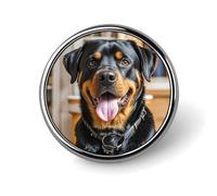 Rottweiler Dogs Tongue Head Button Pin Personalized Metal Lapel Pins Badges Classic Round Brooch Pin Novelty Unique Enamel Pins Cute Funny Pinback Button Badge for Jackets Backpacks Bags Coat