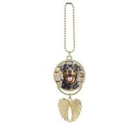 Rottweiler Dogs Tongue Head Car Hanging Ornament Rear View Mirror Pendant Cute Car Mirror Aesthetic Decor Funny Auto Pendant Auto Charms Gifts for Men Women Golden-style