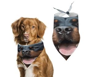 Rottweiler Dogs Tongue Head Dog Bandana Cozy Soft Triangle Dog Scarf Washable Adjustable Pet Bib Cute Lightweight Breathable Pet Scarf for Small Medium Large Cat Dog Scarves