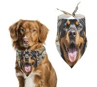 Rottweiler Dogs Tongue Head Dog Bandanas Adjustable Bib Handkerchief Party Pet Decorations Cute Dog Triangle Scarfs for Small Medium Puppy Cat Costume Accessory