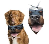 Rottweiler Dogs Tongue Head Dog Bandanas Cute Soft Cotton Puppy Scarves Washable Daily Summer Durable Triangle Reversible Bibs Suitable for Small Medium Large Dogs and Cats