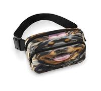 Rottweiler Dogs Tongue Head Fanny Pack Belt Bag with Adjustable Strap Fashion Waist Bag for Outdoor Sports Hiking