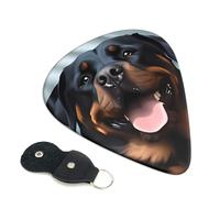 Rottweiler Dogs Tongue Head Guitar Picks 6-Pack - Pick Set (0.46mm / 0.71mm / 0.96mm) Suitable For Guitar And Ukulele Playing