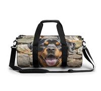 Rottweiler Dogs Tongue Head Gym Bag for Men Women Water Resistant Duffle Bag Travel Lightweight Bag for Travel Sports, white, 17.7in/9in/9in