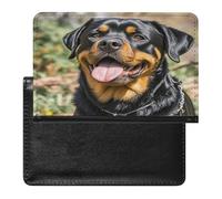 Rottweiler Dogs Tongue Head Passport Holder with Card Slots Portable Passport Cover Compact Waterproof Passports Protector