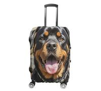 Rottweiler Dogs Tongue Head Suitcase Covers Luggage Protector - Travel Elastic Baggage Case Protective, Washable Anti-scratch Large Suit Case Cover for Suitcases Fits 19-32 Inch Luggages, white, XL