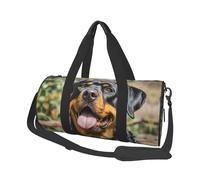 Rottweiler Dogs Tongue Head Travel Duffel Bag Sports Gym Bag, Lightweight Overnight Weekender Bag With Shoes Compartment Yoga Gym Sports Bag For Men Women