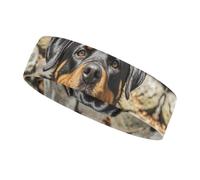 Rottweiler Dogs Tongue Head Workout Headband for Men and Women Moisture Wicking Headband for Tennis, Basketball, Running, Gym Outdoor Sports Sweatband