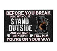 Rottweiler Door Mat Rottweiler Dog Before You Break Into My House Stand Outside Welcome Non-Slip Mats Funny Doormat Bathroom Kitchen Front Porch Rugs Entrance 16 * 24in/40 * 60cm